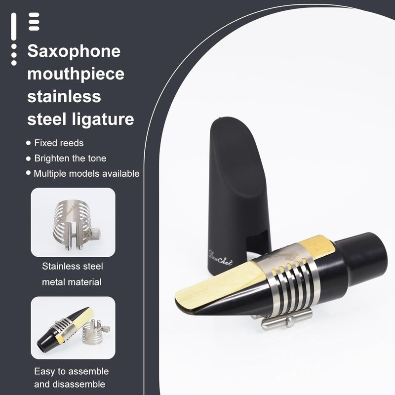 Danchet Stainless Steel Ligature for Soprano Saxophone- Soprano Saxophone Ligature with Adjustable Screws - Durable and Secure Ligature Retainer… - Image 3